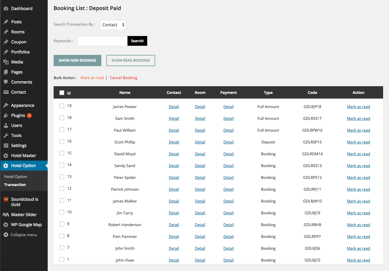 Booking Management – Garni hotel 
